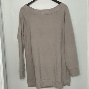 Gray off the shoulder long sweater L